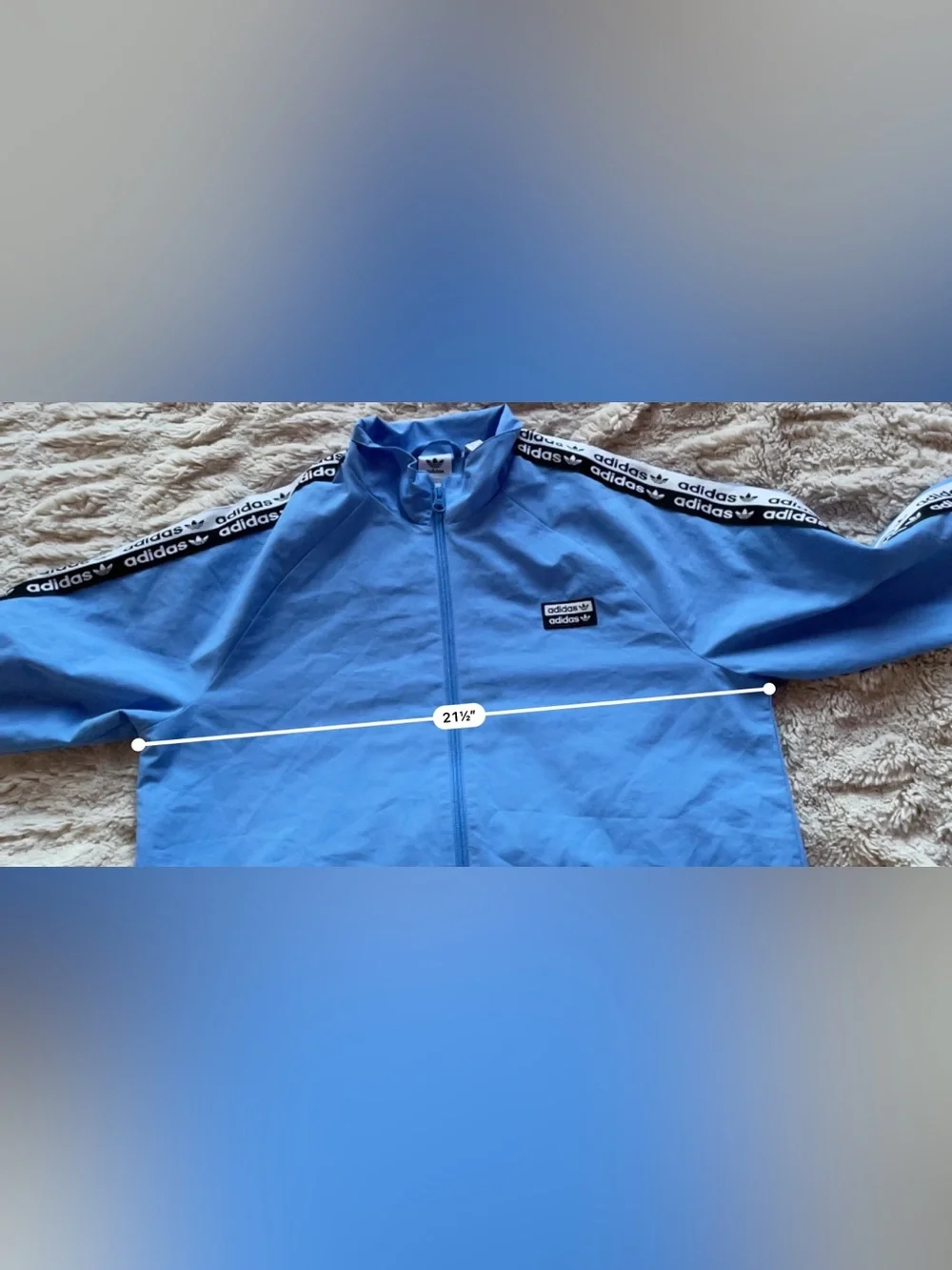 Adidas Blue Track Full Zip Jacket 🩵🔲✨